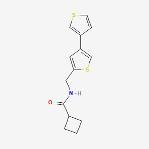 molecular formula C14H15NOS2 B2553735 N-({[3,3'-bithiophene]-5-yl}methyl)cyclobutanecarboxamide CAS No. 2379985-42-7
