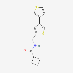 B2553735 N-[(4-Thiophen-3-ylthiophen-2-yl)methyl]cyclobutanecarboxamide CAS No. 2379985-42-7