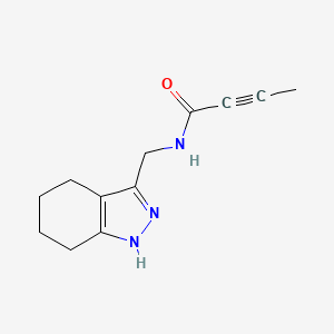 molecular formula C12H15N3O B2553740 N-(4,5,6,7-Tetrahydro-1H-indazol-3-ylmethyl)but-2-ynamide CAS No. 2411256-92-1