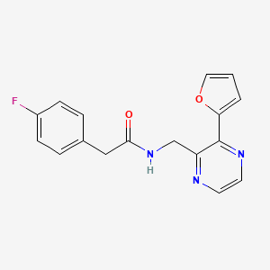 2-(4-fluorophenyl)-N-((3-(furan-2-yl)pyrazin-2-yl)methyl)acetamide