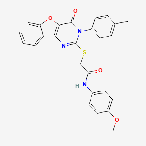 N-(4-methoxyphenyl)-2-[[3-(4-methylphenyl)-4-oxo-[1]benzofuro[3,2-d]pyrimidin-2-yl]sulfanyl]acetamide
