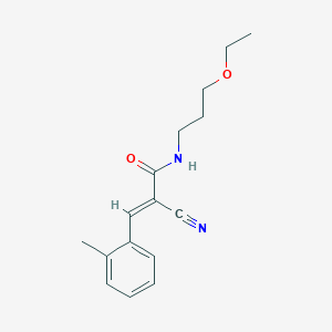 molecular formula C16H20N2O2 B2553796 (E)-2-cyano-N-(3-ethoxypropyl)-3-(2-methylphenyl)prop-2-enamide CAS No. 732274-89-4