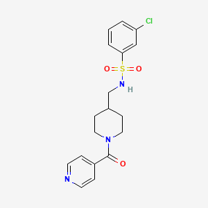 3-chloro-N-((1-isonicotinoylpiperidin-4-yl)methyl)benzenesulfonamide