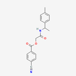 molecular formula C19H18N2O3 B2553817 {[1-(4-methylphenyl)ethyl]carbamoyl}methyl 4-cyanobenzoate CAS No. 1291868-78-4