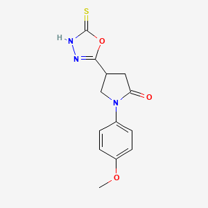 4-(5-Mercapto-1,3,4-oxadiazol-2-yl)-1-(4-methoxyphenyl)pyrrolidin-2-one