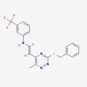 N-(2-(3-(Benzylsulfanyl)-6-methyl-1,2,4-triazin-5-yl)vinyl)-3-(trifluoromethyl)aniline