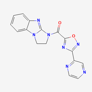 (2,3-dihydro-1H-benzo[d]imidazo[1,2-a]imidazol-1-yl)(3-(pyrazin-2-yl)-1,2,4-oxadiazol-5-yl)methanone