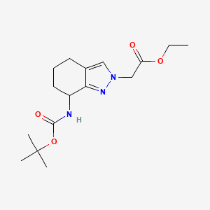 ethyl 2-(7-{[(tert-butoxy)carbonyl]amino}-4,5,6,7-tetrahydro-2H-indazol-2-yl)acetate