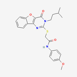 N-(4-methoxyphenyl)-2-{[3-(3-methylbutyl)-4-oxo-3,4-dihydro[1]benzofuro[3,2-d]pyrimidin-2-yl]sulfanyl}acetamide