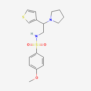 4-methoxy-N-(2-(pyrrolidin-1-yl)-2-(thiophen-3-yl)ethyl)benzenesulfonamide