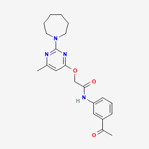 molecular formula C21H26N4O3 B2553932 N-(3-acetylphenyl)-2-{[2-(azepan-1-yl)-6-methylpyrimidin-4-yl]oxy}acetamide CAS No. 1226435-47-7