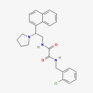 molecular formula C25H26ClN3O2 B2553958 N'-[(2-chlorophenyl)methyl]-N-[2-(naphthalen-1-yl)-2-(pyrrolidin-1-yl)ethyl]ethanediamide CAS No. 941996-59-4