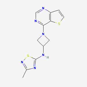 molecular formula C12H12N6S2 B2553985 3-methyl-N-(1-{thieno[3,2-d]pyrimidin-4-yl}azetidin-3-yl)-1,2,4-thiadiazol-5-amine CAS No. 2415535-16-7