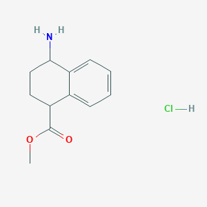 molecular formula C12H16ClNO2 B2554010 Methyl 4-amino-1,2,3,4-tetrahydronaphthalene-1-carboxylate hydrochloride CAS No. 1584713-60-9