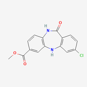 molecular formula C15H11ClN2O3 B2554035 Methyl 3-chloro-11-oxo-10,11-dihydro-5H-dibenzo[B,E][1,4]diazepine-7-carboxylate CAS No. 755034-06-1
