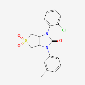 molecular formula C18H17ClN2O3S B2554067 1-(2-chlorophenyl)-3-(m-tolyl)tetrahydro-1H-thieno[3,4-d]imidazol-2(3H)-one 5,5-dioxide CAS No. 620590-08-1