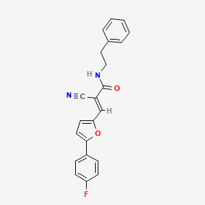 (E)-2-cyano-3-[5-(4-fluorophenyl)furan-2-yl]-N-(2-phenylethyl)prop-2-enamide