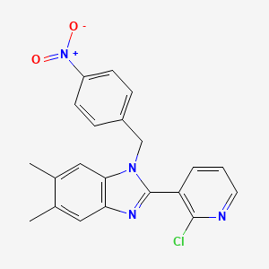 2-(2-chloro-3-pyridinyl)-5,6-dimethyl-1-(4-nitrobenzyl)-1H-1,3-benzimidazole