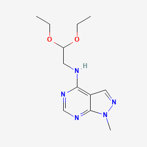 molecular formula C12H19N5O2 B2554116 N-(2,2-diethoxyethyl)-1-methyl-1H-pyrazolo[3,4-d]pyrimidin-4-amine CAS No. 869072-49-1