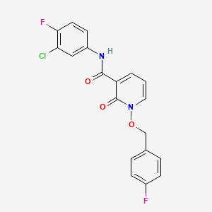 molecular formula C19H13ClF2N2O3 B2554124 N-(3-chloro-4-fluorophenyl)-1-[(4-fluorophenyl)methoxy]-2-oxo-1,2-dihydropyridine-3-carboxamide CAS No. 868678-41-5