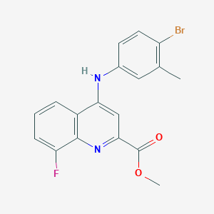 molecular formula C18H14BrFN2O2 B2554207 Methyl 4-[(4-bromo-3-methylphenyl)amino]-8-fluoroquinoline-2-carboxylate CAS No. 1207024-85-8