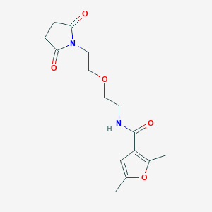 molecular formula C15H20N2O5 B2554246 N-(2-(2-(2,5-dioxopyrrolidin-1-yl)ethoxy)ethyl)-2,5-dimethylfuran-3-carboxamide CAS No. 2034537-89-6