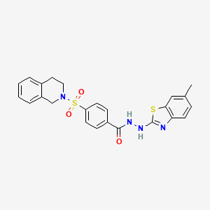 4-((3,4-dihydroisoquinolin-2(1H)-yl)sulfonyl)-N'-(6-methylbenzo[d]thiazol-2-yl)benzohydrazide
