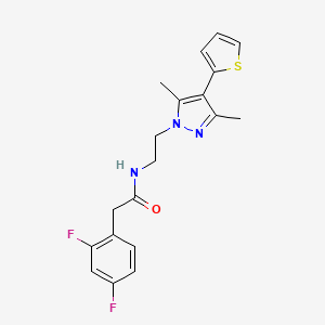 2-(2,4-difluorophenyl)-N-(2-(3,5-dimethyl-4-(thiophen-2-yl)-1H-pyrazol-1-yl)ethyl)acetamide