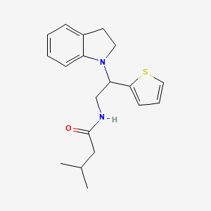 N-(2-(indolin-1-yl)-2-(thiophen-2-yl)ethyl)-3-methylbutanamide