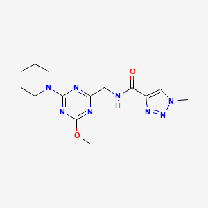 N-((4-methoxy-6-(piperidin-1-yl)-1,3,5-triazin-2-yl)methyl)-1-methyl-1H-1,2,3-triazole-4-carboxamide