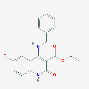 molecular formula C19H17FN2O3 B2554282 Ethyl 4-(benzylamino)-6-fluoro-2-oxo-1,2-dihydroquinoline-3-carboxylate CAS No. 1251595-92-2
