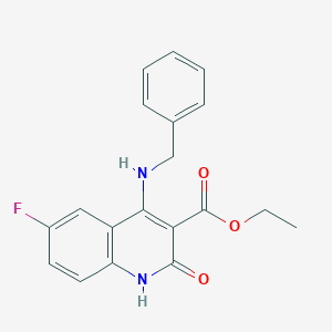 ethyl 4-(benzylamino)-6-fluoro-2-oxo-1H-quinoline-3-carboxylate