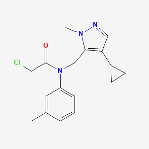 2-Chloro-N-[(4-cyclopropyl-2-methylpyrazol-3-yl)methyl]-N-(3-methylphenyl)acetamide