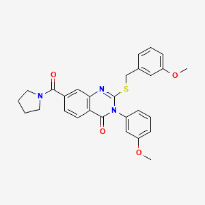 2-((3-methoxybenzyl)thio)-3-(3-methoxyphenyl)-7-(pyrrolidine-1-carbonyl)quinazolin-4(3H)-one