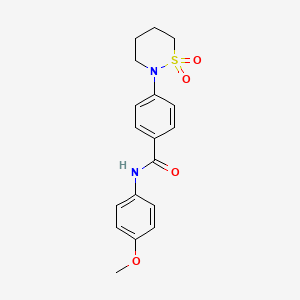 molecular formula C18H20N2O4S B2554292 4-(1,1-dioxo-1lambda6,2-thiazinan-2-yl)-N-(4-methoxyphenyl)benzamide CAS No. 173259-90-0