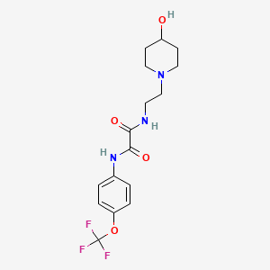 molecular formula C16H20F3N3O4 B2554293 N-[2-(4-hydroxypiperidin-1-yl)ethyl]-N'-[4-(trifluoromethoxy)phenyl]ethanediamide CAS No. 1797586-87-8
