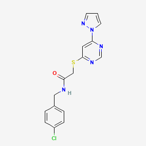 2-((6-(1H-pyrazol-1-yl)pyrimidin-4-yl)thio)-N-(4-chlorobenzyl)acetamide