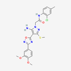 2-(5-amino-4-(3-(3,4-dimethoxyphenyl)-1,2,4-oxadiazol-5-yl)-3-(methylthio)-1H-pyrazol-1-yl)-N-(2-chloro-4-methylphenyl)acetamide