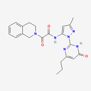 2-(3,4-dihydroisoquinolin-2(1H)-yl)-N-(3-methyl-1-(6-oxo-4-propyl-1,6-dihydropyrimidin-2-yl)-1H-pyrazol-5-yl)-2-oxoacetamide