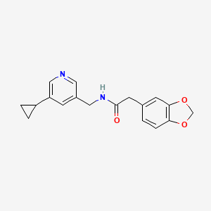 2-(benzo[d][1,3]dioxol-5-yl)-N-((5-cyclopropylpyridin-3-yl)methyl)acetamide