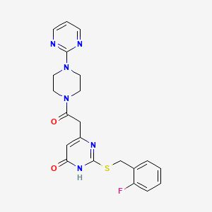 2-((2-fluorobenzyl)thio)-6-(2-oxo-2-(4-(pyrimidin-2-yl)piperazin-1-yl)ethyl)pyrimidin-4(3H)-one
