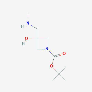 molecular formula C10H20N2O3 B2554327 Tert-butyl 3-hydroxy-3-(methylaminomethyl)azetidine-1-carboxylate CAS No. 2567504-96-3