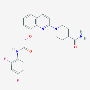 molecular formula C23H22F2N4O3 B2554328 1-(8-(2-((2,4-Difluorophenyl)amino)-2-oxoethoxy)quinolin-2-yl)piperidine-4-carboxamide CAS No. 921860-30-2