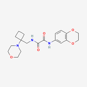 molecular formula C19H25N3O5 B2554345 N'-(2,3-dihydro-1,4-benzodioxin-6-yl)-N-{[1-(morpholin-4-yl)cyclobutyl]methyl}ethanediamide CAS No. 2380179-52-0