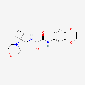 molecular formula C19H25N3O5 B2554345 N'-(2,3-Dihydro-1,4-benzodioxin-6-yl)-N-[(1-morpholin-4-ylcyclobutyl)methyl]oxamide CAS No. 2380179-52-0