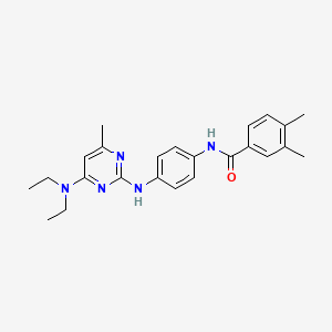 N-(4-{[4-(diethylamino)-6-methylpyrimidin-2-yl]amino}phenyl)-3,4-dimethylbenzamide