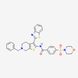 molecular formula C32H30N4O4S3 B2554347 N-(3-(benzo[d]thiazol-2-yl)-6-benzyl-4,5,6,7-tetrahydrothieno[2,3-c]pyridin-2-yl)-4-(morpholinosulfonyl)benzamide CAS No. 524695-07-6