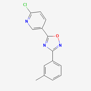 molecular formula C14H10ClN3O B2554348 2-Chloro-5-(3-(3-methylphenyl)-1,2,4-oxadiazol-5-yl)pyridine CAS No. 303145-20-2