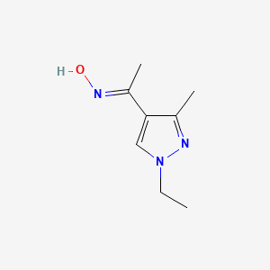 molecular formula C8H13N3O B2554350 1-(1-Ethyl-3-methylpyrazol-4-yl)-1-(hydroxyimino)ethane CAS No. 1005651-16-0