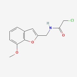 molecular formula C12H12ClNO3 B2554362 2-Chloro-N-[(7-methoxy-1-benzofuran-2-yl)methyl]acetamide CAS No. 2411244-30-7